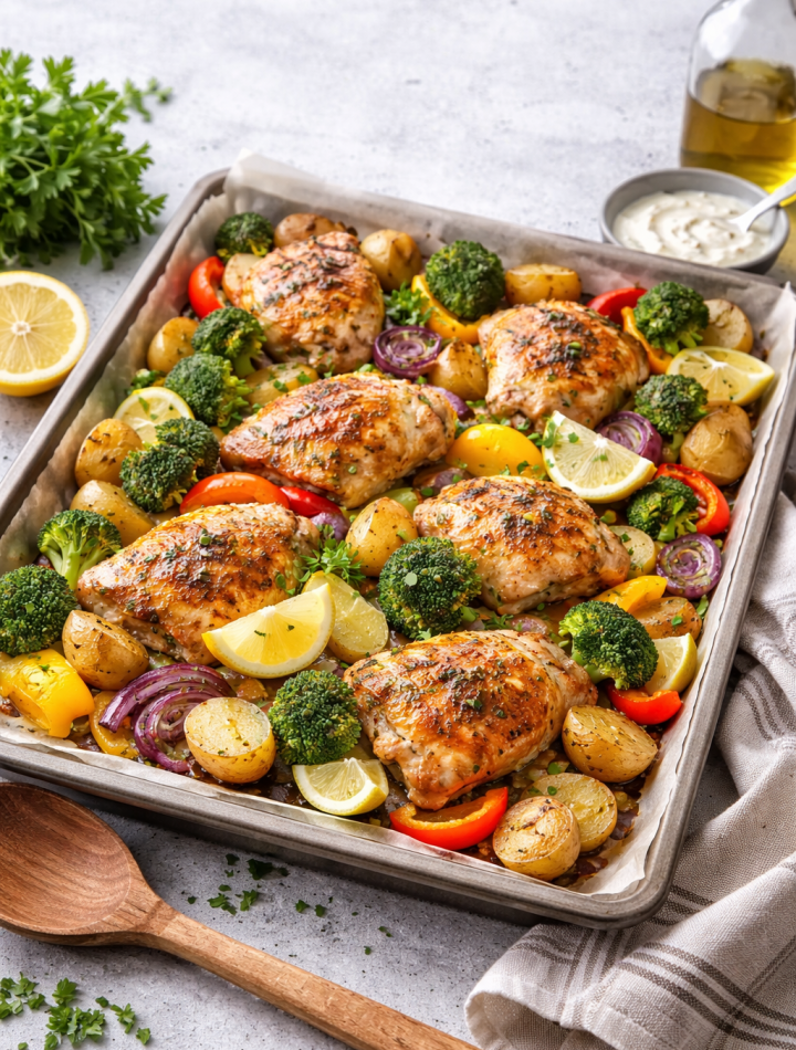 Helppo peltiruoka arkeen – kaikki samalle pellille ja uuni hoitaa loput